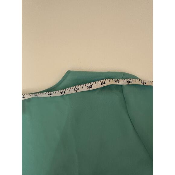 NWT Women L Halogen light sea green wrap blouse top long sleeve - Picture 8 of 13